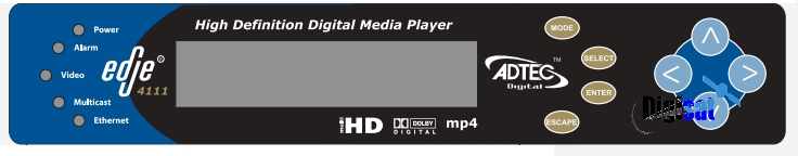 EDJE 4111 Front Panel Diagram