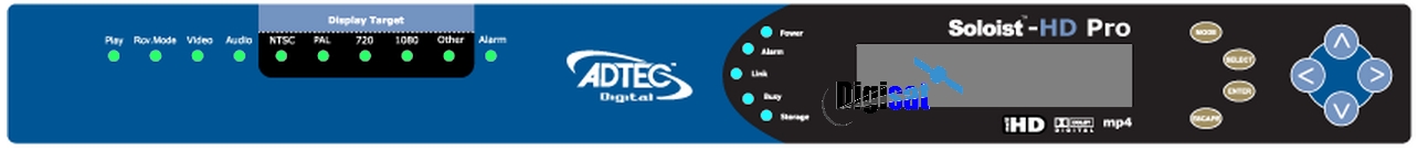 Adtec Soloist HD Pro Decoder Front Panel Diagram