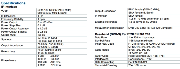 Comtech Radyne DM240XR Specifications