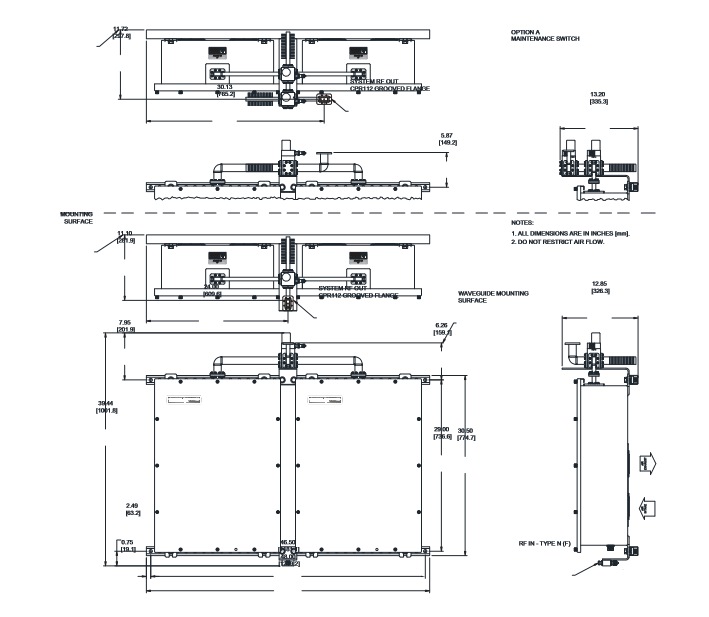 GD Satcom SSPA Outline Dimensions