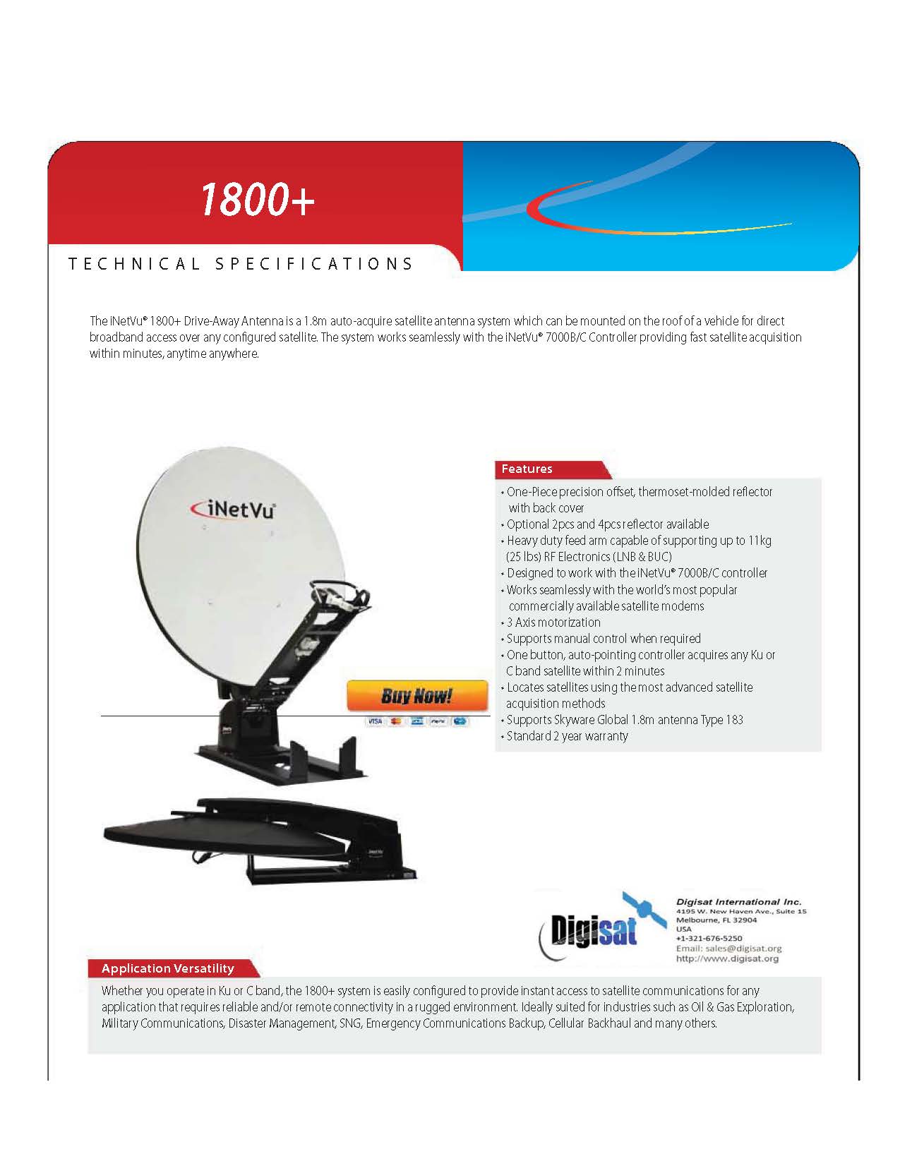 1800 iNetVu tech specs