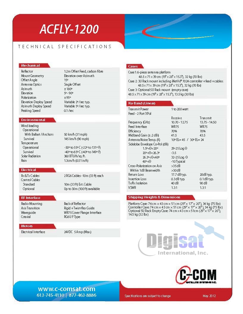 ACFLY-1200 Tech Specs Page 2
