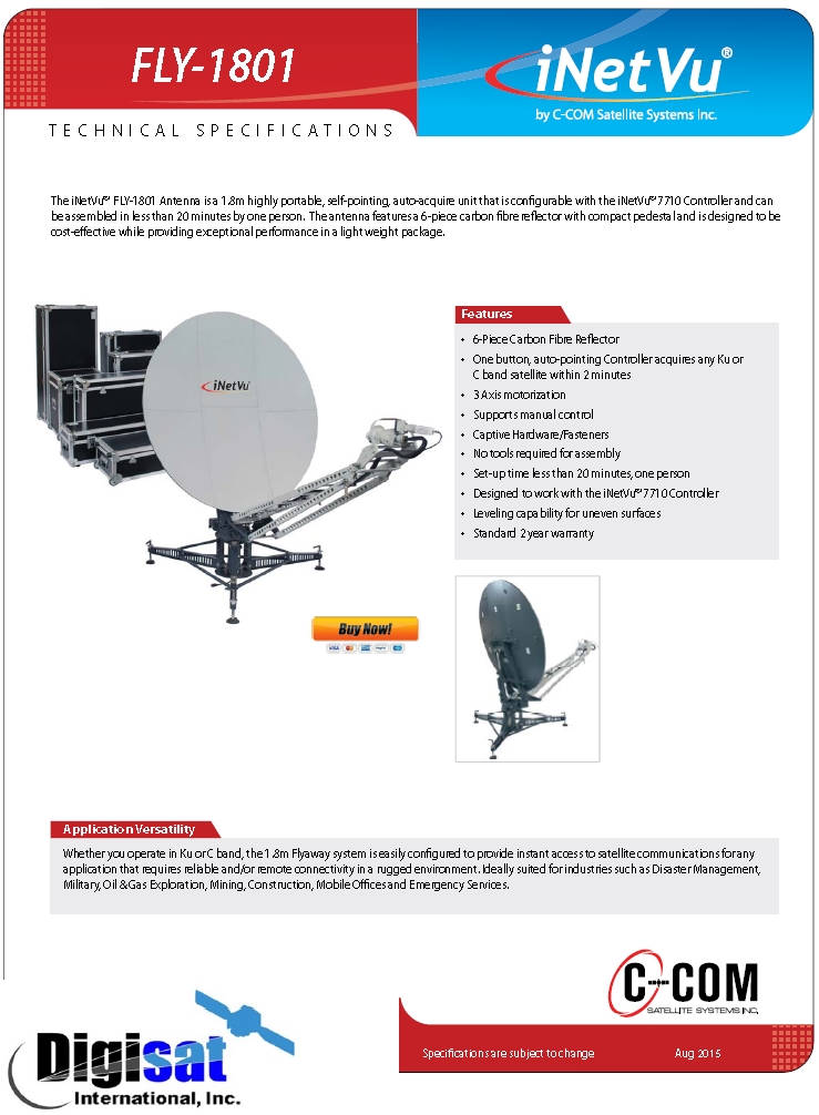 iNetVu FLY-1801 PDF Specifications Page 1