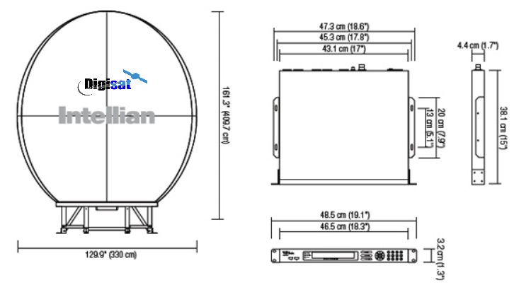 Intellian V240C outline dimensions