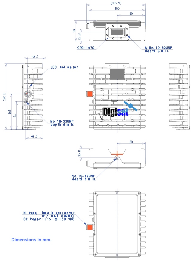 njrc njt5679 3W BUC dimensions