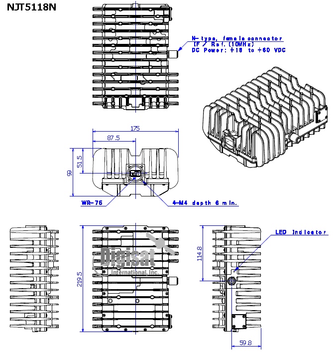 njrc njt5118 8W BUC dimensions