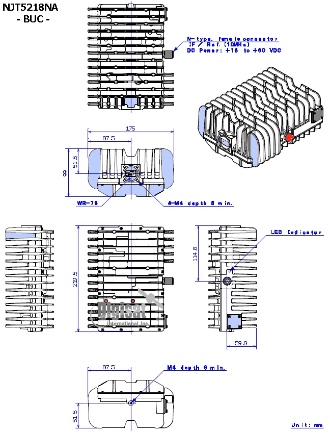 njrc njt5218 8W BUC dimensions