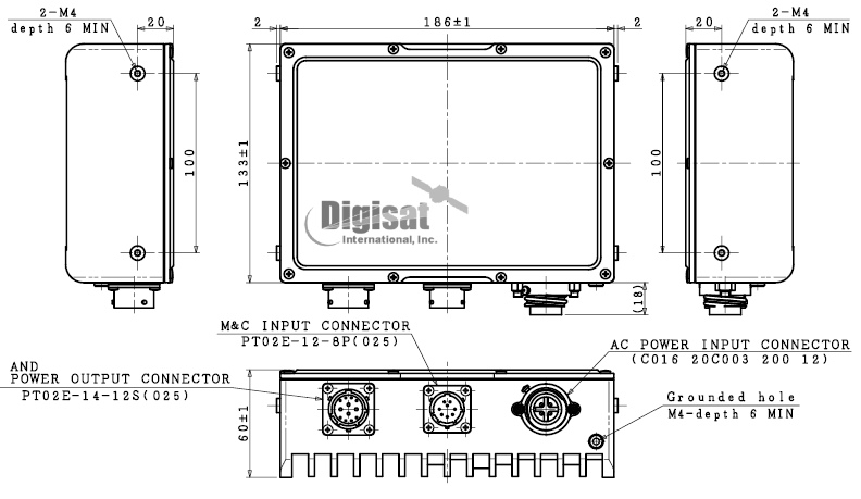 njt8318 ac power supply dimensions