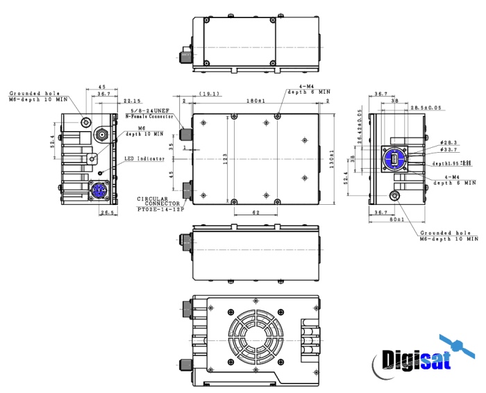 njrc njt8318 8W BUC dimensions