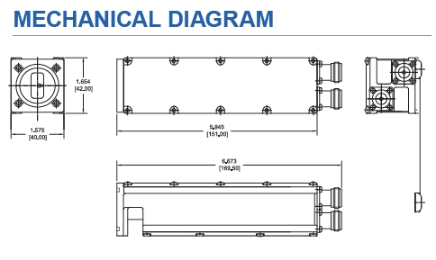 norsat 1208DHF-2 Series LNB Mechanical Diagram