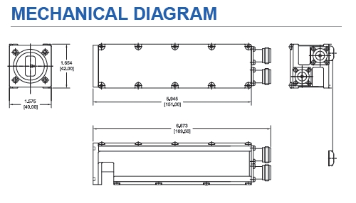 norsat 1008DXN-1 Series LNB Mechanical Diagram