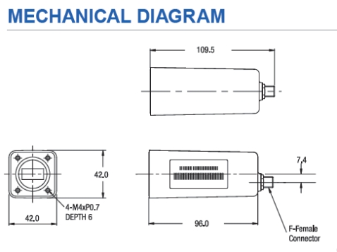 Norsat 1007XHCN LNB Mechanical Diagram