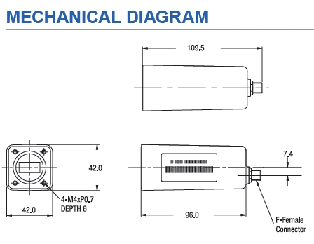 Norsat 15009LAN Series LNB Mechanical Diagram