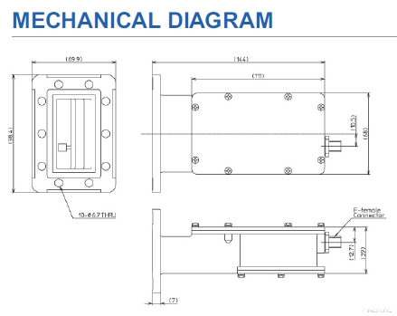 norsat 3000 Series LNB Mechanical Diagram