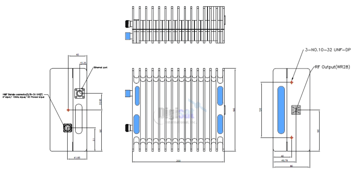 Norsat 7005STC 5W O3B Ka-Band BUC Outline Dimensions
