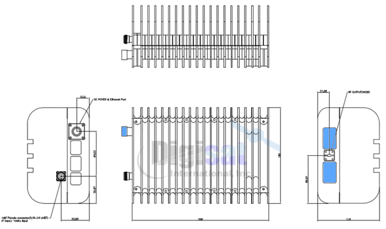 Norsat 7010STC 10W O3B Ka-Band BUC Outline Dimensions