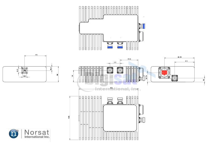 Norsat 7020ST 2W Ka-Band BUC Outline Dimensions