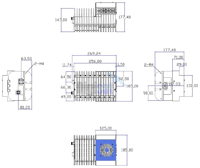 Norsat 7020STC-O3B 20W Ka-Band BUC Outline Dimensions