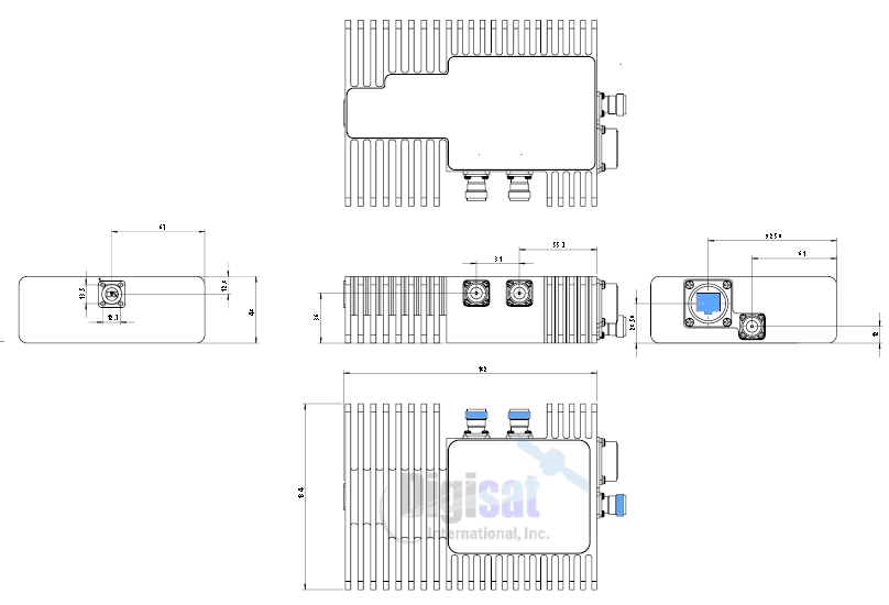 Norsat 7040ST 4W Ka-Band BUC Outline Dimensions