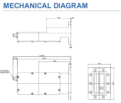 norsat 8225i Series LNB Mechanical Diagram