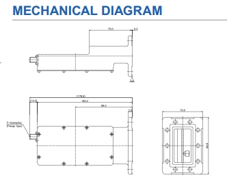 norsat 8225R Series LNB Mechanical Diagram