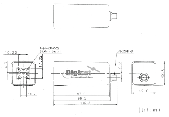Norsat 9000HBF-2 Ka-Band LNB Mechanical Diagram