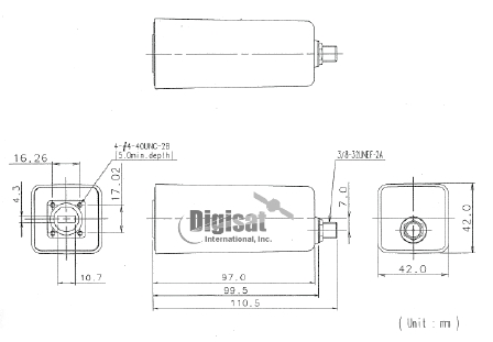 Norsat 9000X-2 Ka-Band LNB Mechanical Diagram