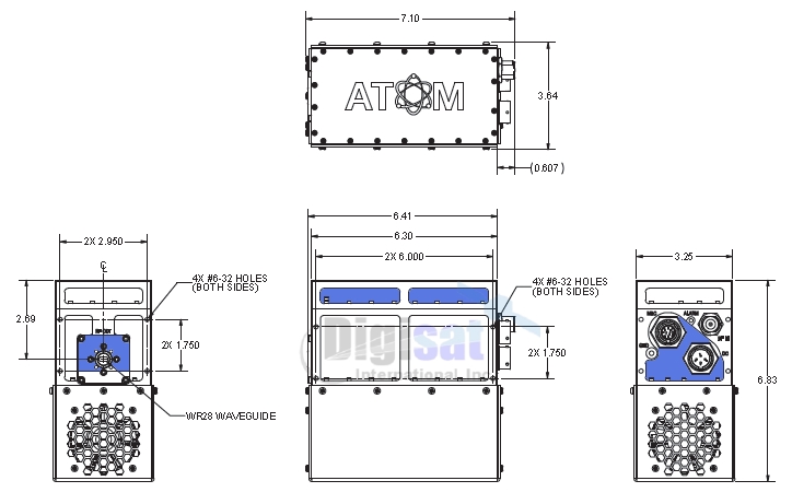 Norsat ATOMBKA025 25W Ka-Band BUC Outline Dimensions
