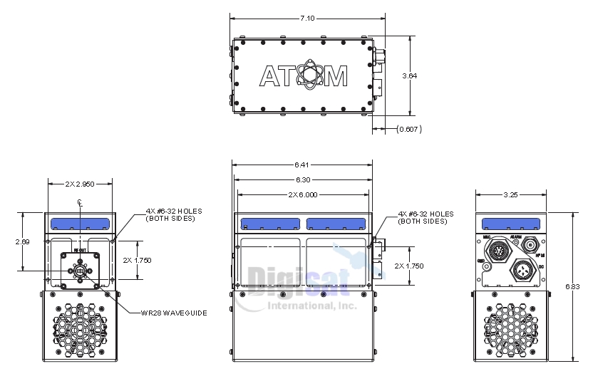 Norsat ATOMSKA025 25W Ka-Band SSPA Outline Dimensions