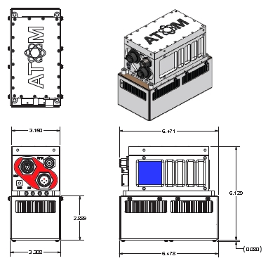 Norsat Atom 40W Ku-Band SSPA Outline Dimensions