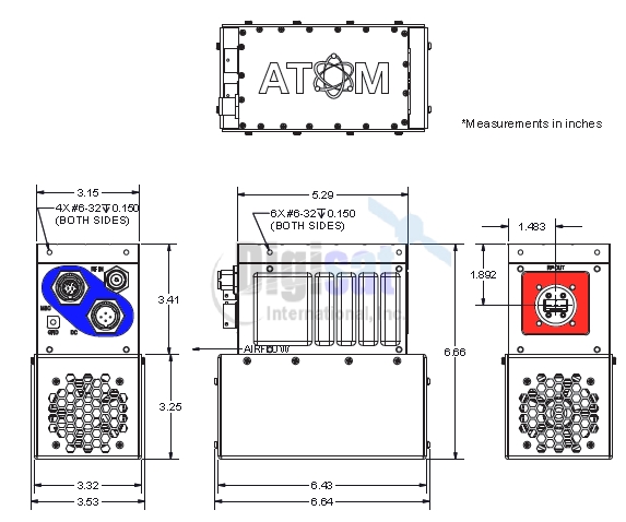 Norsat Atom 50W Ku-Band BUC Outline Dimensions