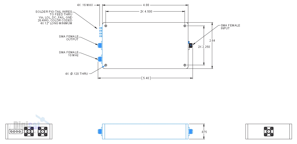 Norsat BDC-1000XAIR Ku-Band Airborne Block Downconverter Outline Dimensions