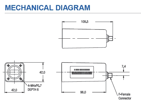 Norsat HS1027B LNB Mechanical Diagram