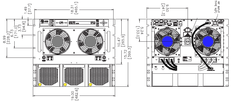 Paradise R-Series 6RU X-Band Dimension Outline Drawing