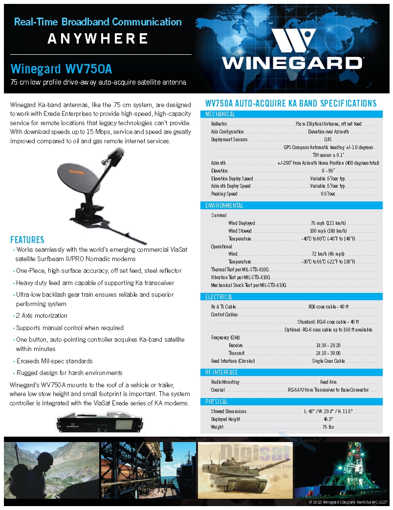 Winegard WV750A Specifications pdf
