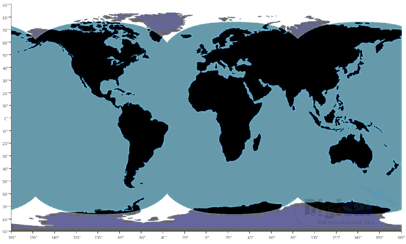 Inmarsat Global BGAN FleetBroadband Service Footprint Map Picture