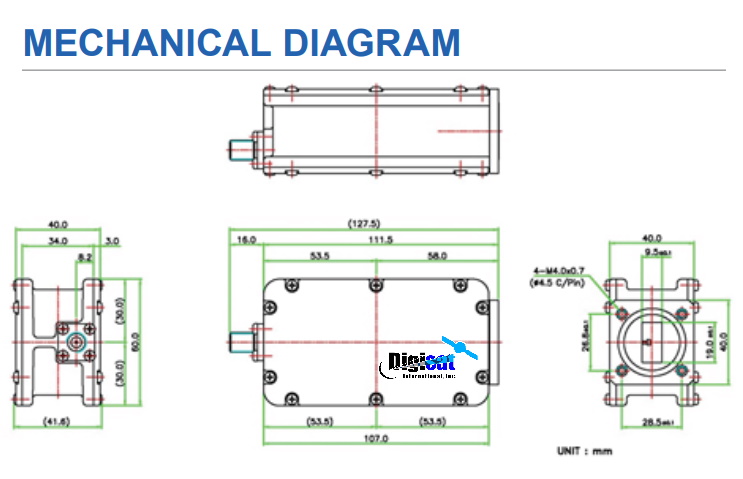 Norsat 1008XDN-2 LNB Mechanical Diagram