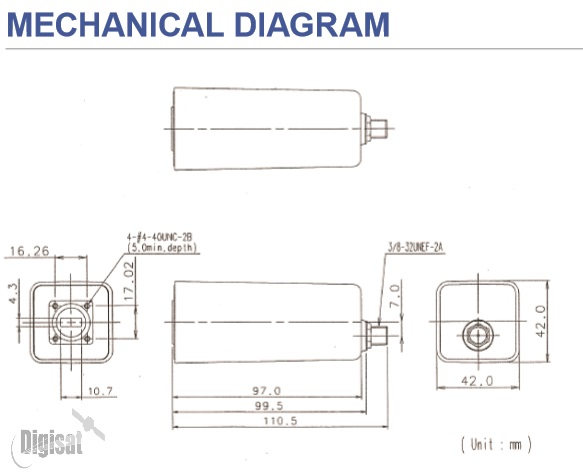 Norsat 9000CF LNB Mechanical Diagram