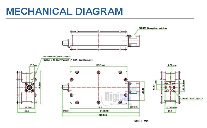 Norsat 9100H4ADF Mechanical Diagram