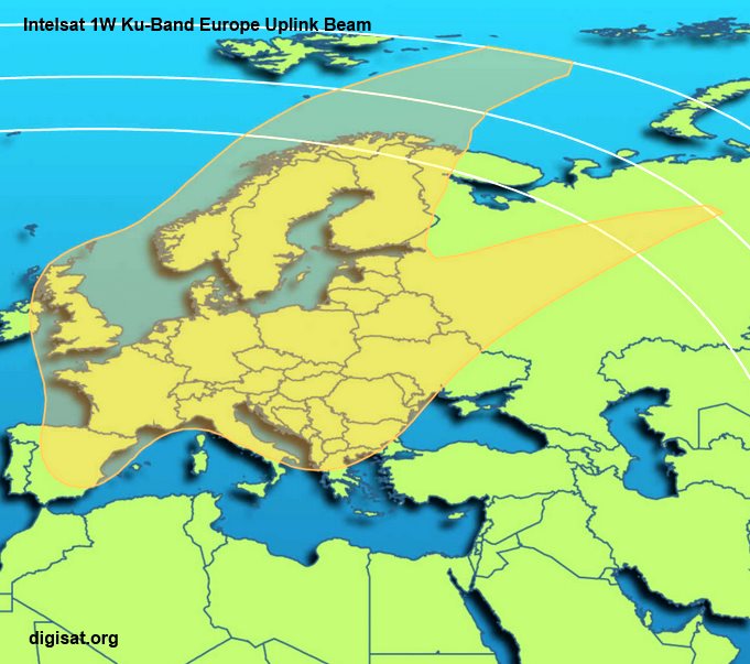 Intelsat-1W Uplink Footprint Coverage Area Europe