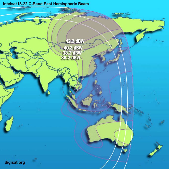 Intelsat 22 C-band East Hemispheric Beam Footprint 