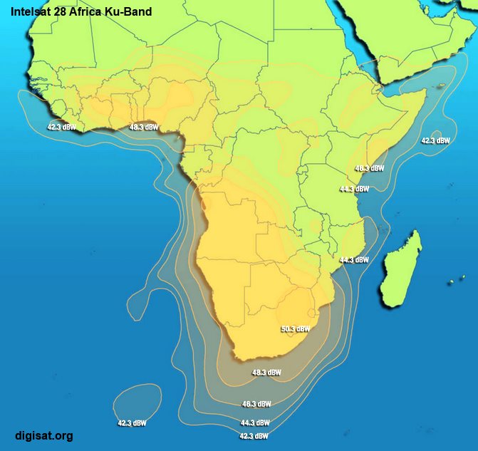IS-26 Ku-Band Africa Coverage Map Intelsat