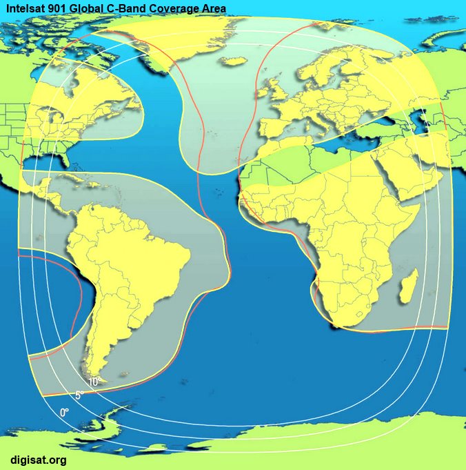 Intelsat-901 C-Band Global Footprint Map