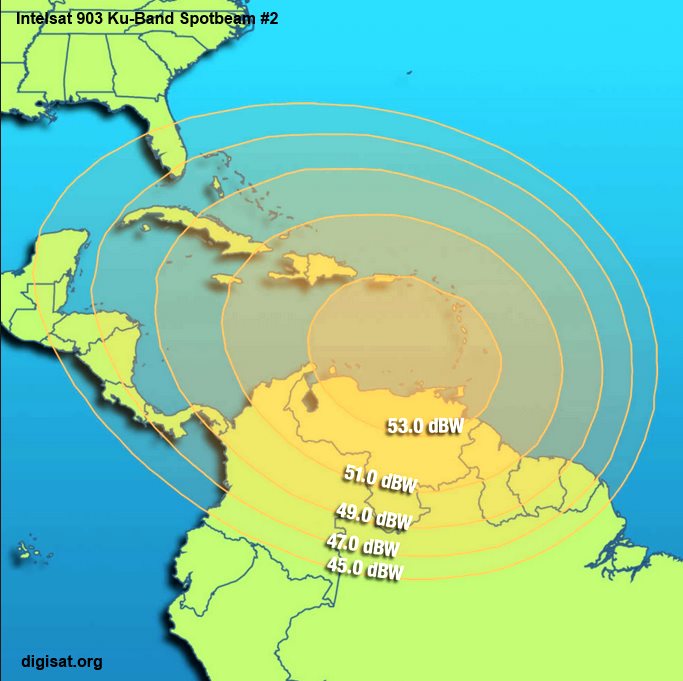 Intelsat 903 Satellite Spotbeam #2 Coverage Map