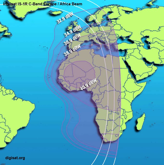 Intelsat IS-1R Africa C-Band iDirect Internet Provider Map
