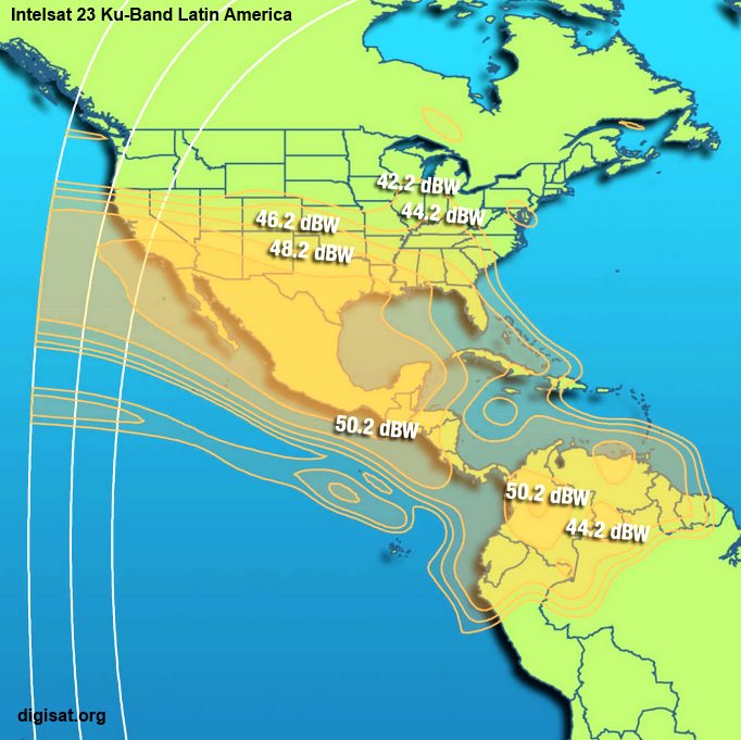 IS-23 Satellite Ku-Band North Latin America Beam 